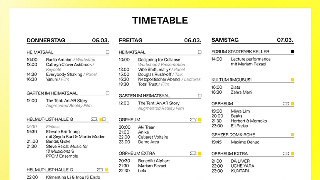 Timetable