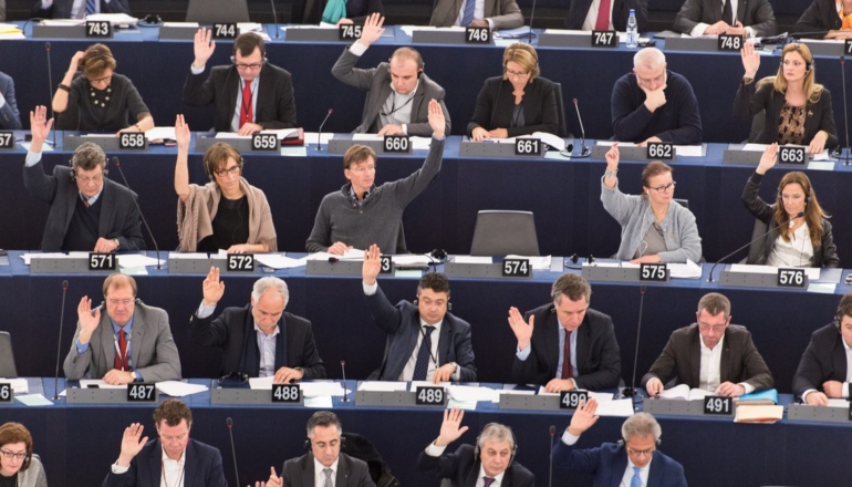 Democratize Europe! Members of the European Parliament making a fall 2014 vote. Patrick Seeger / EPA
