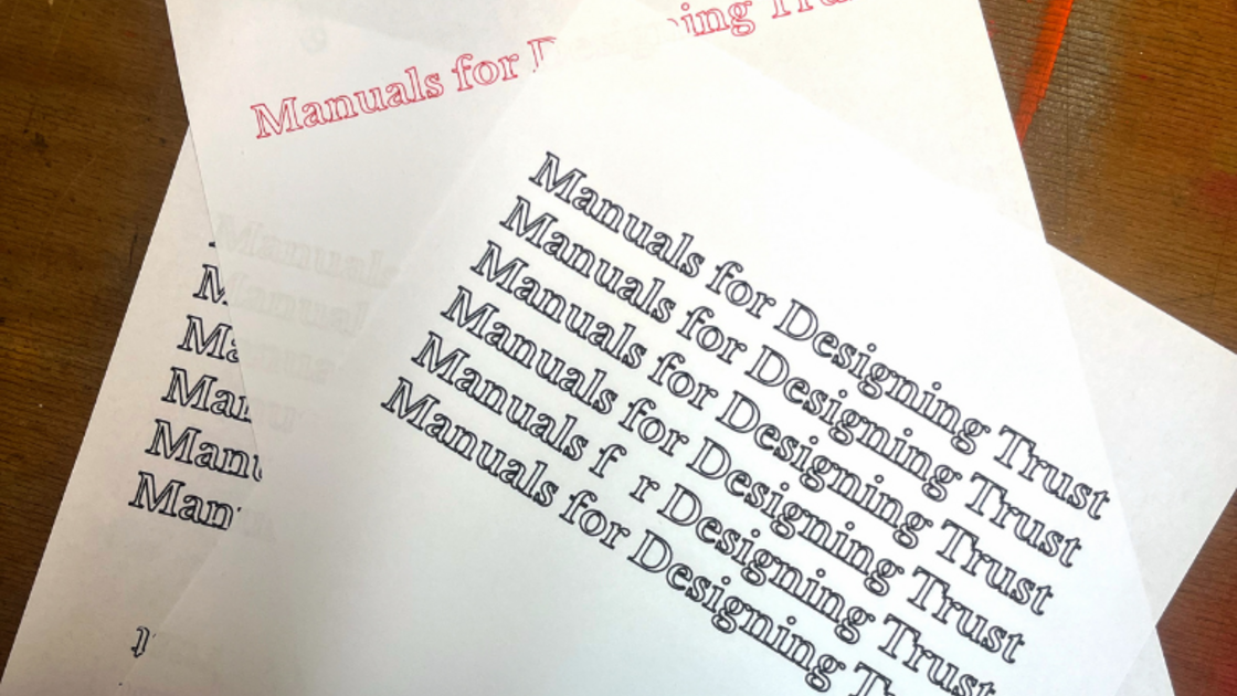 Manuals for Designing Trust